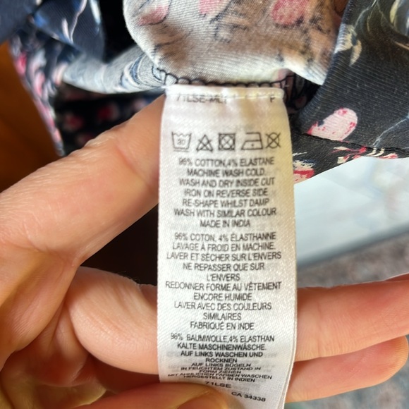 Blue Floral French Connection Body Con Dress Size 4 - Picture 4 of 6